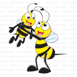 Adult Bee Carrying Child Bee