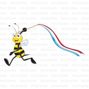 Bee Running with a Baton