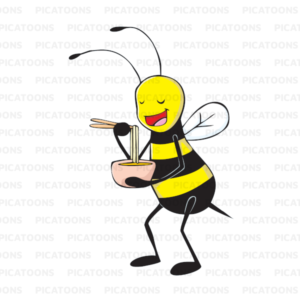 Bee Eating Noodles