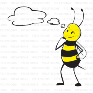 Bee Thinking Including Thought Bubble