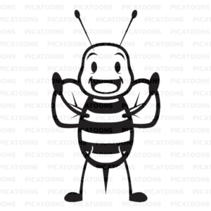 Black and White Happy Bee