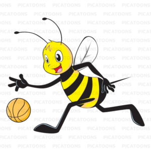 Bee Dribbling a Basketball