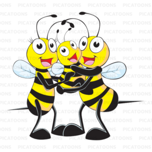 Bee Family Holding New Baby Bee